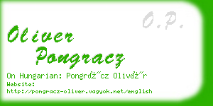 oliver pongracz business card